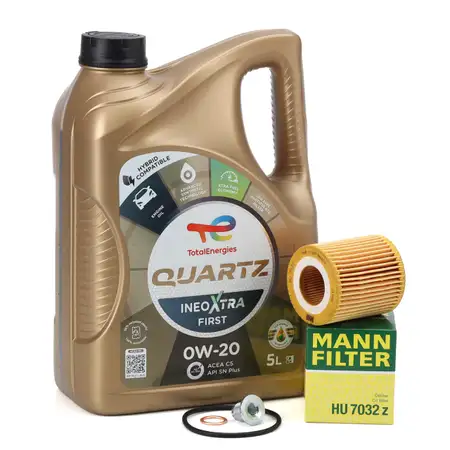 5L TOTAL QUARTZ INEO XTRA FIRST 0W-20 Motor&ouml;l + MANN &Ouml;lfilter f&uuml;r PSA OPEL 1.5 DIESEL