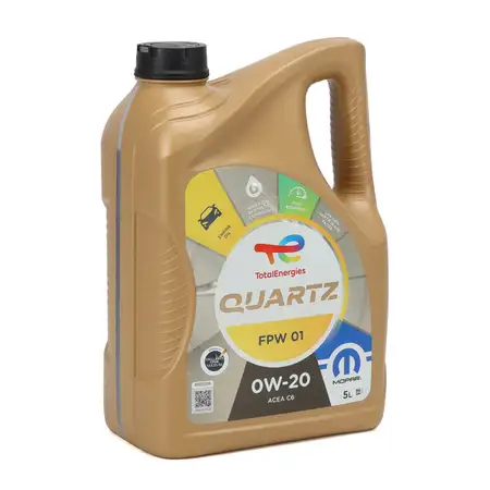 5L 5 Liter ORIGINAL Mopar TOTAL QUARTZ FPW 01 0W-20 Motor&ouml;l ACEA C6 FPW9.55535/01