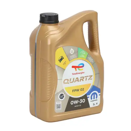 5L 5 Liter ORIGINAL Mopar TOTAL QUARTZ FPW 02 0W-30 Motor&ouml;l ACEA C2 FPW9.55535/02