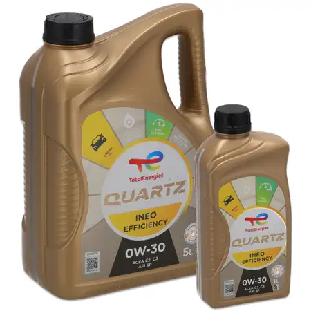 6L 6 Liter TOTAL QUARTZ INEO EFFICIENCY 0W-30 Motor&ouml;l f&uuml;r BMW LL-04 LL-19FE LL-12FE