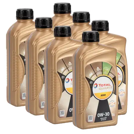 7L 7 Liter TOTAL QUARTZ 9000 0W-30 Motor&ouml;l ACEA A5/B5 API SL/CF f&uuml;r VOLVO VCC95200377