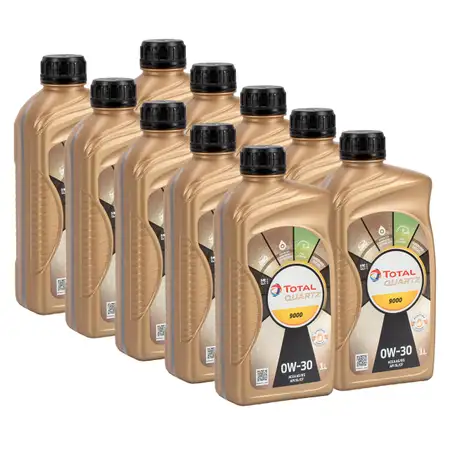 10L 10 Liter TOTAL QUARTZ 9000 0W-30 Motor&ouml;l ACEA A5/B5 API SL/CF f&uuml;r VOLVO VCC95200377