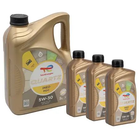 8L 8 Liter TOTAL QUARTZ INEO MDC 5W-30 Motor&ouml;l &Ouml;l f&uuml;r MB 229.52 Dexos2 Opel OV0401547D30
