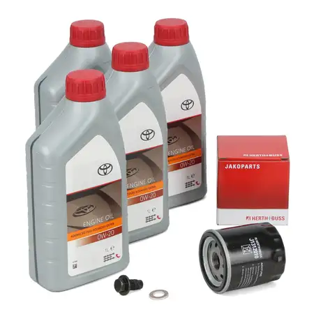 4L ORIGINAL 0W-20 Engine Oil + HERTH+BUSS Oil Filter for TOYOTA Aygo / X IQ Yaris 1.0 1.3