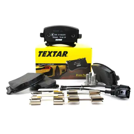 TEXTAR 2332602 Bremsbel&auml;ge + Sensor f&uuml;r VW Multivan Transporter T5 T6 PR-2E3/2E4 hinten