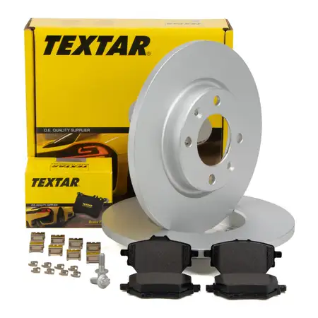 TEXTAR Bremsscheiben + Bel&auml;ge f&uuml;r CITROEN C4 3 OPEL Corsa-e Mokka-e PEUGEOT e-208 hinten