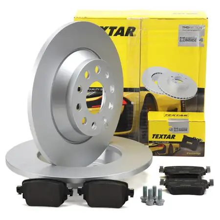 TEXTAR Bremsscheiben + Bel&auml;ge f&uuml;r VW Sharan 7N ab Fgst. AUDI 8U 1KU SEAT Alhambra hinten