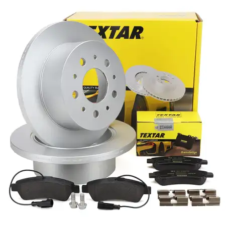 TEXTAR Bremsscheiben + Bel&auml;ge + Sensor f&uuml;r PSA Jumper 2 Boxer FIAT Ducato Movano C hinten