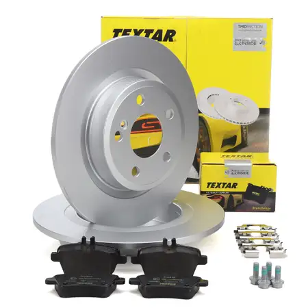 TEXTAR Brake Discs + Brake Pads for MERCEDES W176, W246, C/X117 (without rear sport package)