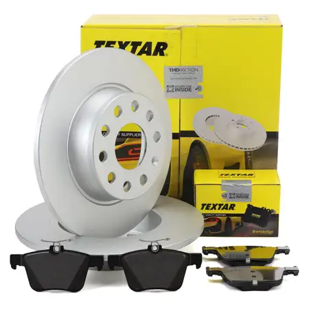 TEXTAR Bremsscheiben + Bremsbel&auml;ge f&uuml;r VW Golf 7 8 Touran A3 8V Ateca Leon 5F Karoq hinten