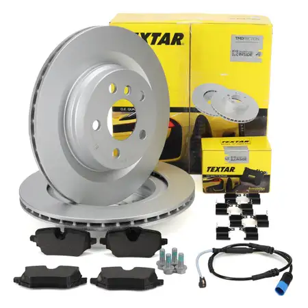 TEXTAR Bremsscheiben + Bremsbel&auml;ge + Sensor f&uuml;r BMW X1 U11 X2 U10 MINI Countryman hinten