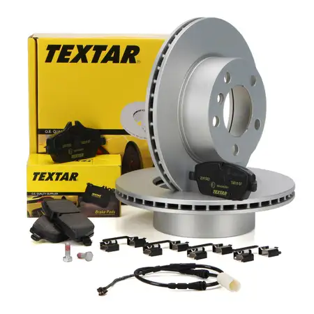 TEXTAR Bremsscheiben + Bel&auml;ge + Wako f&uuml;r BMW 1er E81 E87 116i 116d ab 03.2010 vorne