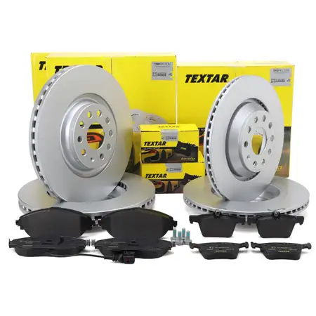 TEXTAR Bremsscheiben + Bremsbel&auml;ge + Sensor f&uuml;r VW Golf 7 GTI/R AUDI 8V 8Y vorne + hinten