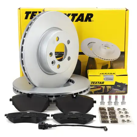 TEXTAR Bremsen Set Bremsscheiben + Bremsbel&auml;ge + Sensor f&uuml;r VW Multivan T7 PR-1LB vorne