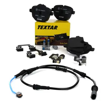 TEXTAR 2456101 Bremsbel&auml;ge + Warnkontaktsensor f&uuml;r BMW 5er Limo 520-535i 518-530d hinten
