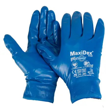 1 pair of MAXIDEX Hybrid gloves, protective work gloves, BLUE, size 11 / XXL
