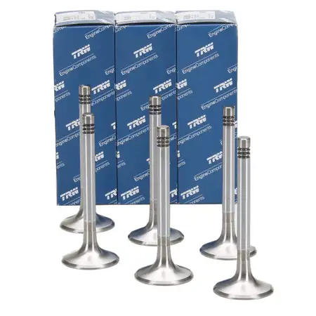 6x TRW 3071 Auslassventil f&uuml;r PORSCHE 911 3.0 / 3.3 Turbo + 964 3.6 Carrera / RS