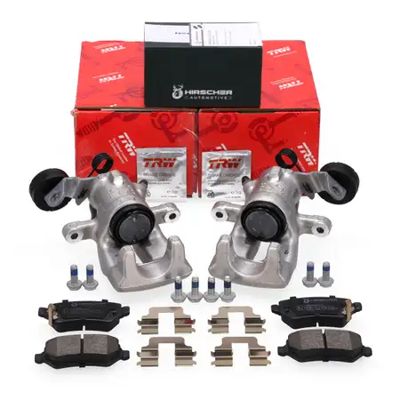 2x TRW Bremssattel &Oslash; 38mm + HIRSCHER Bremsbel&auml;ge f&uuml;r OPEL Astra G Meriva A Zafira A hinten