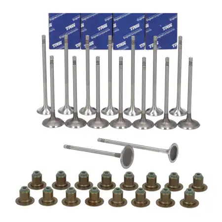 8x TRW Einlassventil + 8x Auslassventil + Dichtungen f&uuml;r PSA C4 I 207 308 I MINI N12 N16