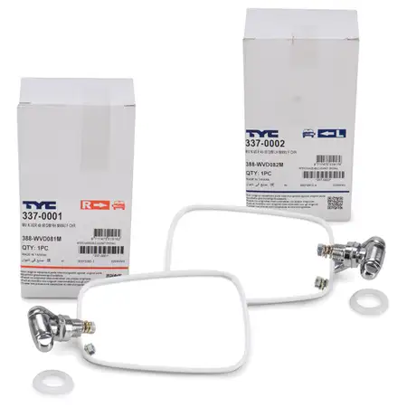 2x TYC Au&szlig;enspiegel Seitenspiegel plan CHROM f&uuml;r VW K&auml;fer links + rechts