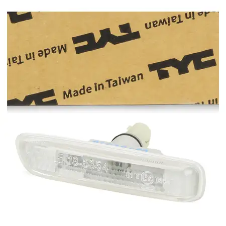 TYC Blinkleuchte Blinker seitlich WEISS f&uuml;r BMW 3er E46 vorne links 63132228591
