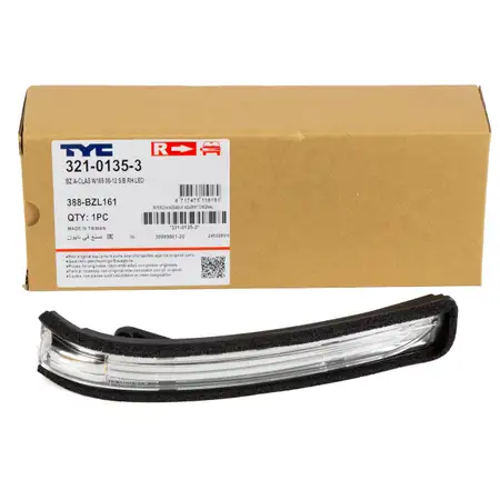 TYC LED Turn Signal Light for Exterior Mirror, MERCEDES W169 W245 (2005&ndash;2008), Right Side, Part No. 1698201221