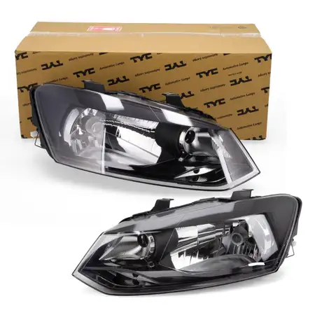 2x TYC HALOGEN H4 Hauptscheinwerfer Scheinwerfer f&uuml;r VW Polo 5 6R1 6C1 bis 04.2014