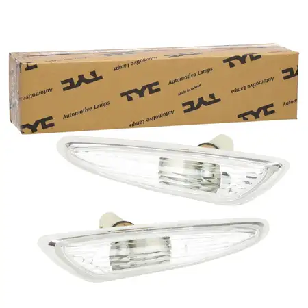 2x TYC HALOGEN Seitenblinker Blinker WEISS f&uuml;r BMW 3er E46 LCI Facelift ab 2001 X3 E83