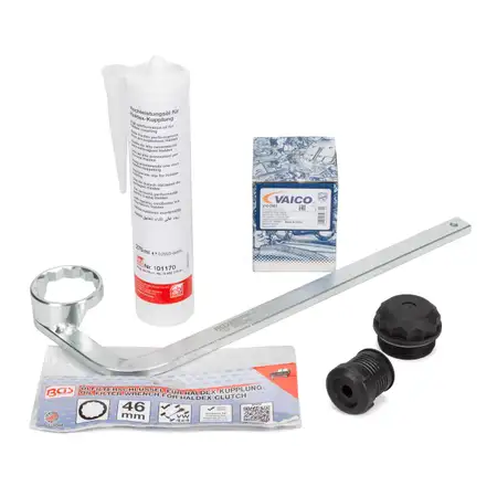 VAICO &Ouml;lfilter Haldex Kupplung + 275ml febi Haldex-&Ouml;l Schl&uuml;ssel f&uuml;r VAG ALLRAD