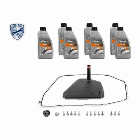 VAICO V10-3216 Getriebefilter Satz 6HP28-AF + 7L Getriebe&ouml;l f&uuml;r AUDI A4 B8 A 8T A6 C6 8RB