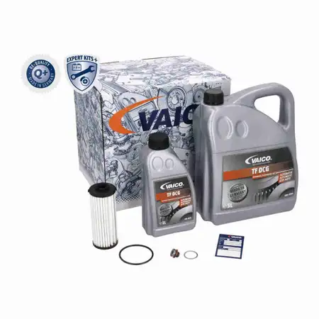 VAICO V10-4991 Getriebefilter Satz + 6L Getriebe&ouml;l f&uuml;r AUDI SEAT SKODA VW 7-Gang DQ381