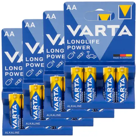 16 VARTA LONGLIFE POWER ALKALINE AA Batteries 4906 LR6 MN1500 1.5V