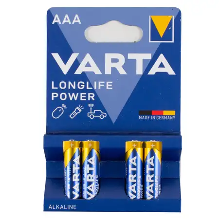 4x VARTA LONGLIFE POWER ALKALINE AAA MICRO Batteries 4903 LR03 MN2400 1.5V