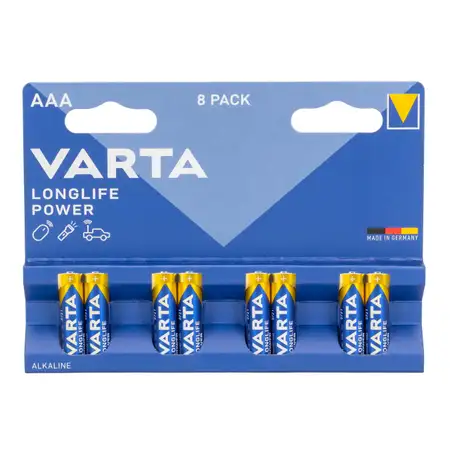8x VARTA LONGLIFE POWER ALKALINE AAA MICRO 4903 LR03 MN2400 1.5V Batteries