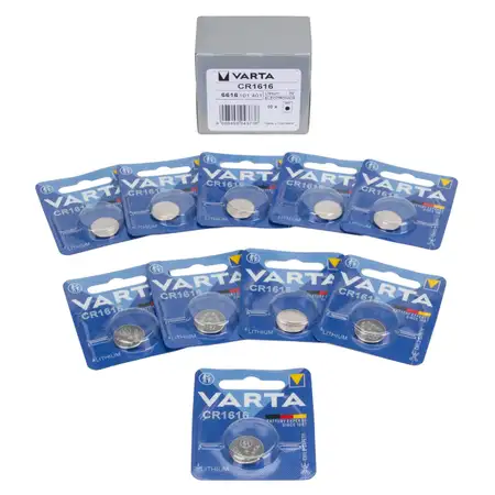 10 VARTA Lithium 3V CR1616 Button Cell Batteries (Best Before 08/2032)