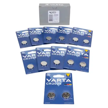 20 VARTA Lithium 3V CR2025 Button Cell Batteries (Best Before 01/2032)