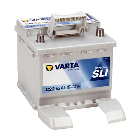 VARTA C22 DYNAMIC SLI Autobatterie Batterie Starterbatterie 12V 52Ah EN470A