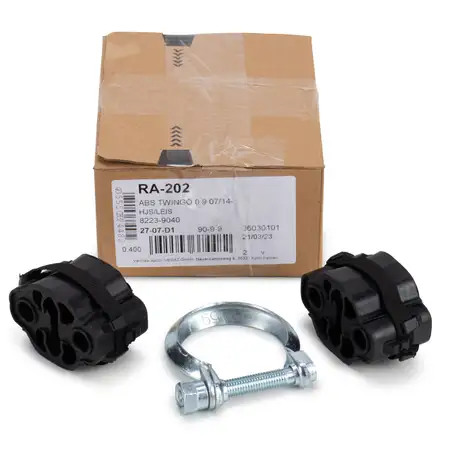 VEGAZ Schalld&auml;mpferhalter Satz f&uuml;r RENAULT Twingo 3 SMART ForFour ForTwo 453 1.0 60/71 PS