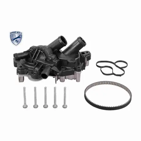 VEMO V15-99-2113 Wapu + Thermostat + Riemen f&uuml;r VW Polo 5 Ibiza Mii Citigo Fabia 1.0