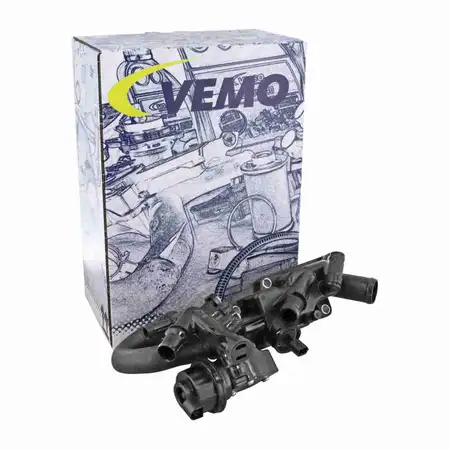 VEMO V46-99-0004 Thermostat Housing + Sensor for Renault Clio 4, Kangoo, and Megane 3 1.2 TCe