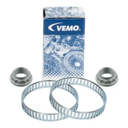 2x VEMO ABS Sensorring + Achsmutter f&uuml;r BMW E81/82/87/88 3er E46 E90/91/92/93 Z4 hinten