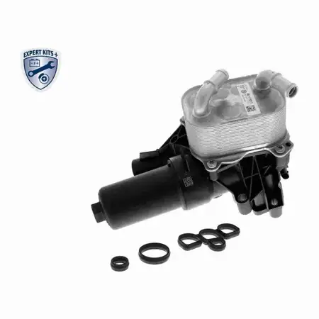 VEMO Oil Cooler + Oil Filter Housing + Filter for VW Passat B8, Audi A3 8Y, Q3, and SEAT Leon 2.0 TDI