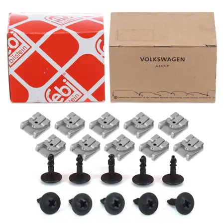 20-teilig febi Torx Schraube + ORIGINAL Blechmutter Unterfahrschutz f&uuml;r VAG