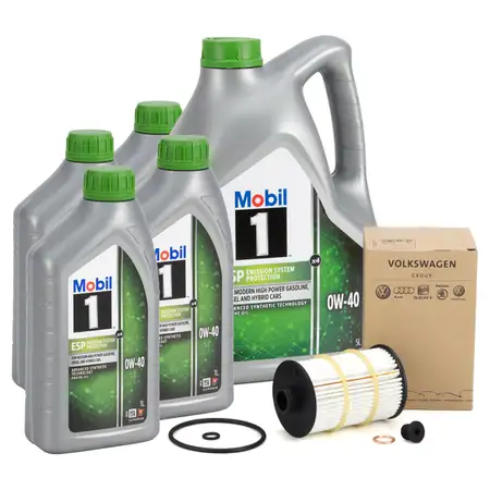 9L Mobil 1 ESP X4 0W-40 Motor&ouml;l + ORIGINAL &Ouml;lfilter f&uuml;r AUDI S6 RS6 C7 S7 RS7 4G S8 4H