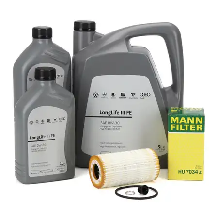 7L ORIGINAL 0W30 Motor&ouml;l + MANN &Ouml;lfilter f&uuml;r AUDI S4 B9 S5 F5 A6 C8 A7 A8 Q5 Q7 45/50TDI