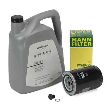 5L ORIGINAL 10W-40 Motor&ouml;l + MANN &Ouml;lfilter f&uuml;r VW Golf 1 2 3 Passat B1-4 Polo T3 Vento
