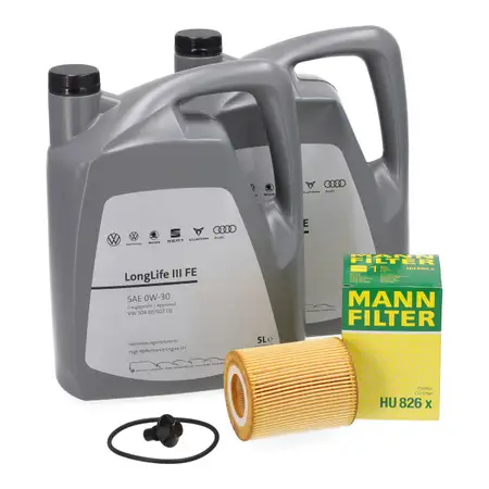 10x ORIGINAL 0W30 Motor&ouml;l + MANN &Ouml;lfilter f&uuml;r VW Amarok (T1) 3.0 TDI 4motion 241 PS