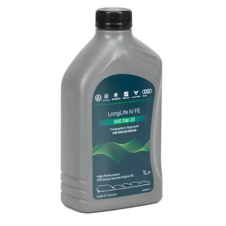 1L 1 Liter ORIGINAL AUDI SEAT SKODA VW LONGLIFE IV FE 0W-20 Motor&ouml;l 508/509.00 GS65577M2