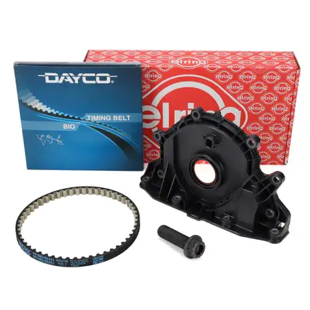 DAYCO Zahnriemen &Ouml;lpumpe + Schraube + ELRING Wellendichtring f&uuml;r VW Golf 7 1.6/2.0 TDI