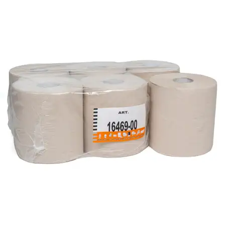 ZETCLEAN 6 rolls, 320 m each, MIDI paper towel rolls, 38 x 20 cm, 1-ply, WHITE